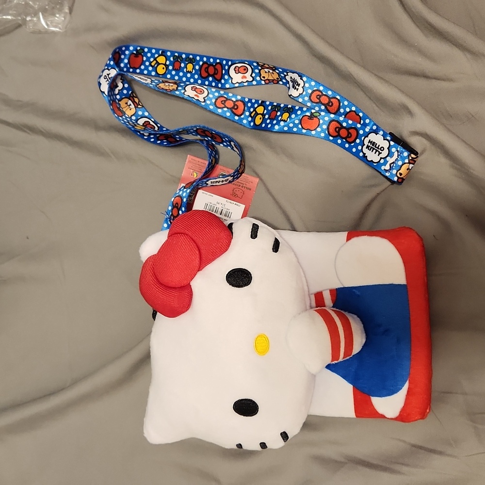 Hello kitty plush lanyard nwt